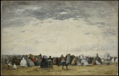Urlauber am Strand von Trouville